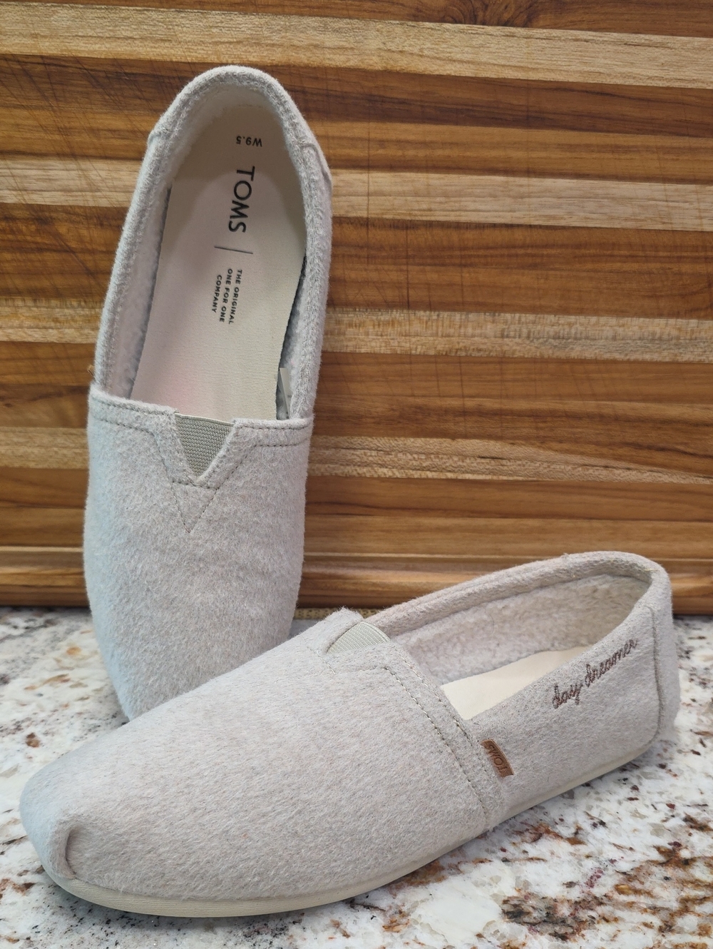 TOMS Alpargata “Day Dreamer” Oatmeal Melange Slip-On Shoes Sz 9.5 ☁️🤎